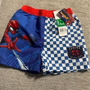 Marvel Spider-Man Blue and Red Kids Swim Trunks